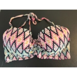 VICTORIA'S SECRET multicolor The Getaway Halter Lightly Lined bikini top 32D
